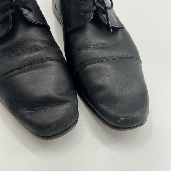 Florsheim Postino Cap Toe Oxford Black Leather Formal Men’s Shoes - Picture 2 of 9